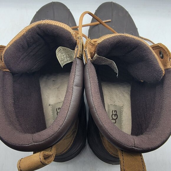 UGG Gatson Mens 9 Brown Mid Boots Chestnut Waterproof Leather Casual 1123671 - Picture 5 of 12